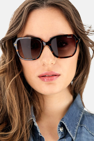 Women Polaroid Sunglasses: PLD 4095/S/X - Havana - SpecSMART Eye Clinic (Front Face View)